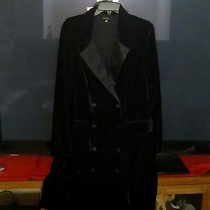 Black velour double breasted 2 x dress.